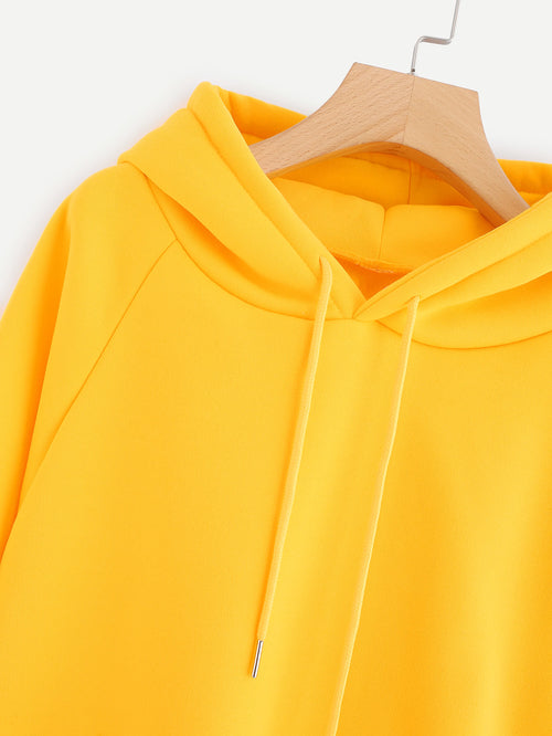 Raglan Sleeve Kangaroo Pocket Hoodie -  Lovely Dealz 
