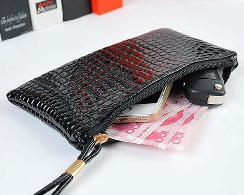 women's clutch bag PU leather Crocodile -  Lovely Dealz 