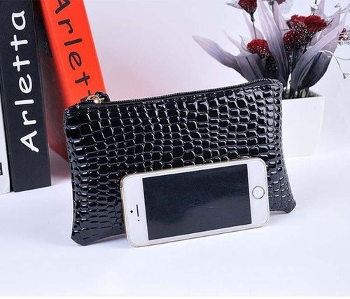 women's clutch bag PU leather Crocodile -  Lovely Dealz 