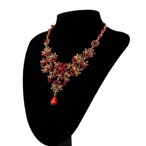 Charm Prom Wedding Bridal Necklace Jewelry Crystal -  Lovely Dealz 