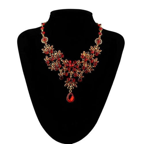 Charm Prom Wedding Bridal Necklace Jewelry Crystal -  Lovely Dealz 
