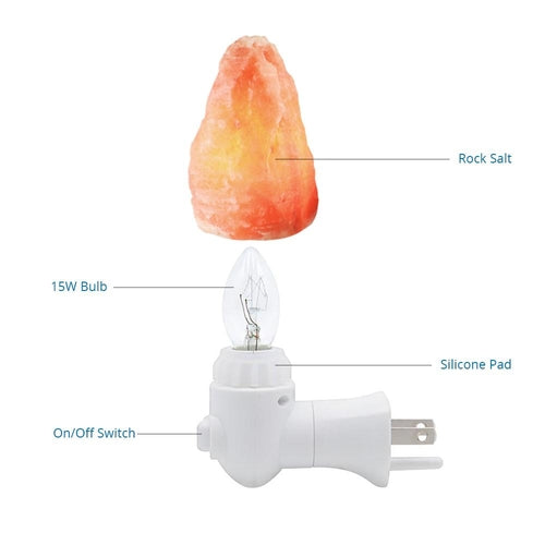 Night Bulb Natural Crystal Himalayan Salt Stone -  Lovely Dealz 
