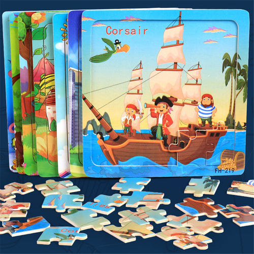 New baby boy girl toys Wooden Puzzle Educational -  Lovely Dealz 