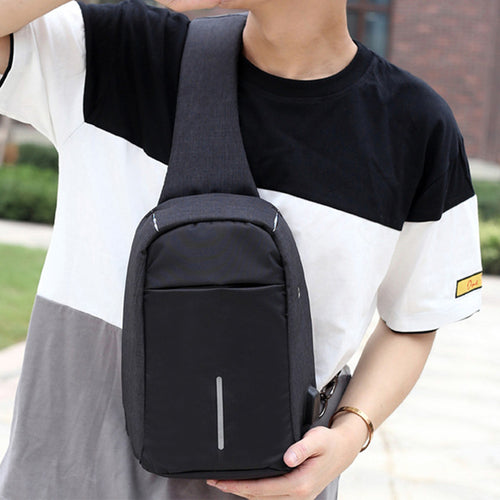 men Messenger Bags Rechargeable USB Anti-thief -  Lovely Dealz 