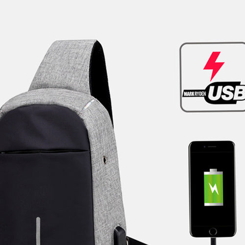 men Messenger Bags Rechargeable USB Anti-thief -  Lovely Dealz 