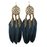 Stylish Bohemia Earrings Feather Long Design Dream -  Lovely Dealz 