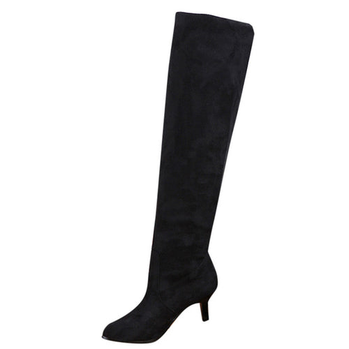 Women Block Middle Heels Thigh High Boots 2018 New -  Lovely Dealz 