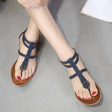 Women Sandals Summer PU Leather Buckle Simple -  Lovely Dealz 