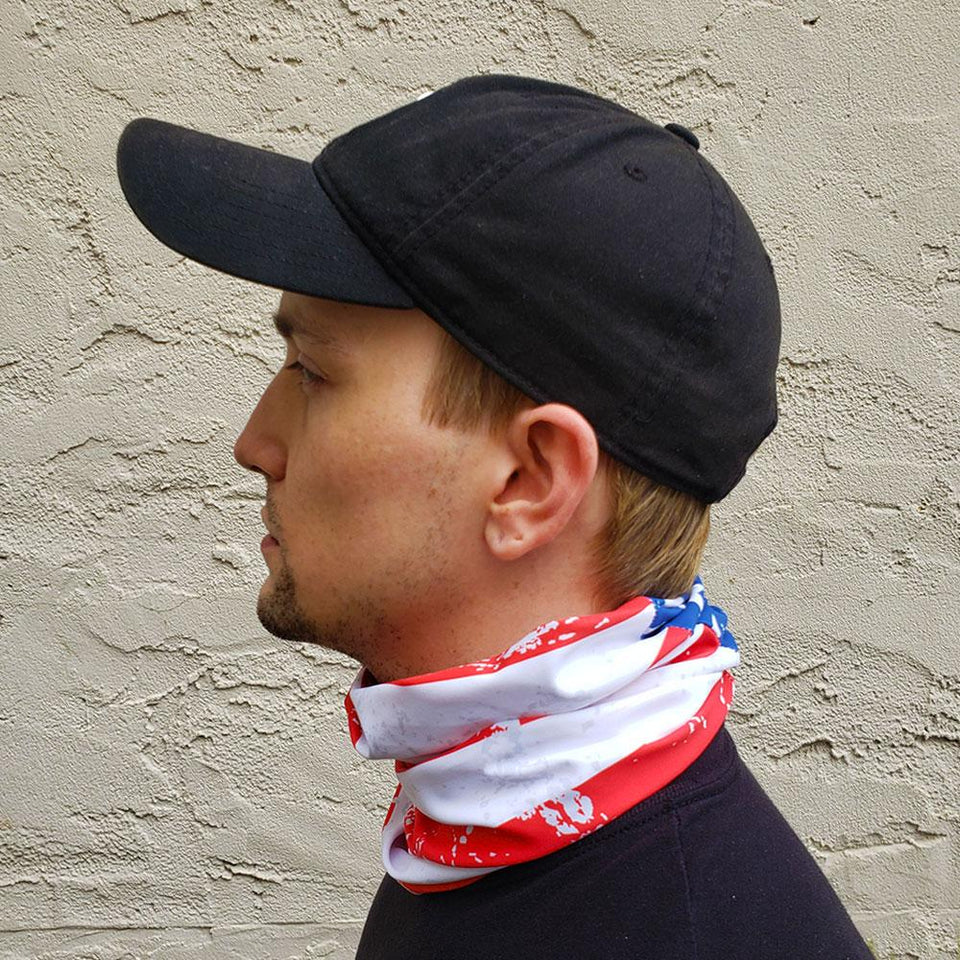 Distressed American Flag Neck Gaiter Mask cover