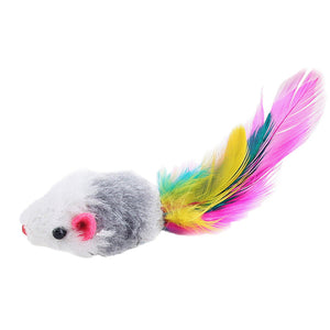pet toy Furry Mouse Cat Kitten Real Fur Gravel -  Lovely Dealz 